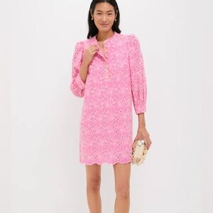 Tuckernuck POMANDER PLACE Pink Floral Eyelet Samantha Dress Sz Small